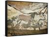 Cave of Lascaux, Great Hall, Left Wall: First Bull, Red Horse, Brown Horses, C. 17,000 BC-null-Framed Stretched Canvas