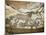 Cave of Lascaux, Great Hall, Left Wall: First Bull, Red Horse, Brown Horses, C. 17,000 BC-null-Mounted Giclee Print