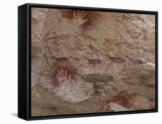 Cave of the Hands, Argentina-Javier Trueba-Framed Stretched Canvas