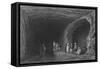 Cave of the School of the Prophets, in Mount Carmel-William Henry Bartlett-Framed Stretched Canvas