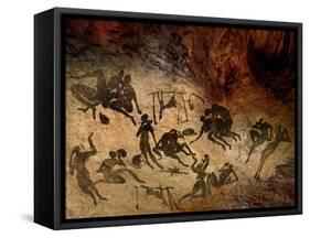 Cave Painting, Artwork-SMETEK-Framed Stretched Canvas