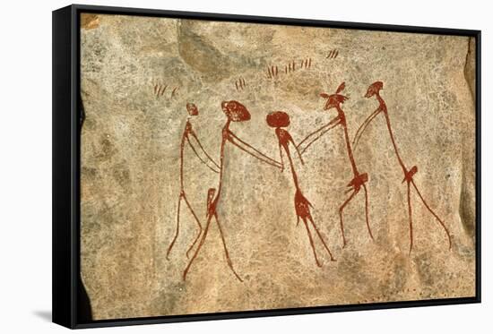 Cave Painting: Kolo Figures Depicting An Abduction-Sinclair Stammers-Framed Stretched Canvas