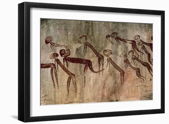 Cave Painting: Kolo Figures with Head-dresses-Sinclair Stammers-Framed Photographic Print