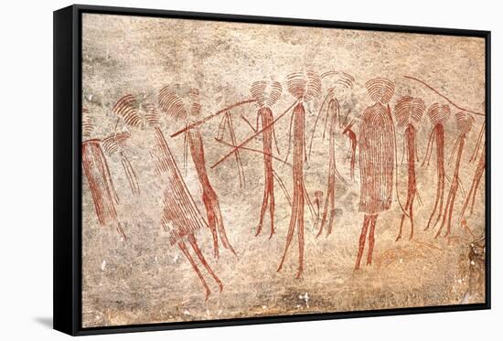 Cave Painting: Kondusi Stick Dance, Tanzania-Sinclair Stammers-Framed Stretched Canvas