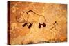 Cave Painting Of Primitive Man Hunting For Mammoth-Nomad Soul-Stretched Canvas