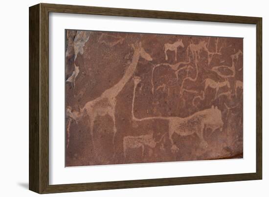 Cave Paintings by Bushmen, Damaraland, Namibia-null-Framed Photographic Print