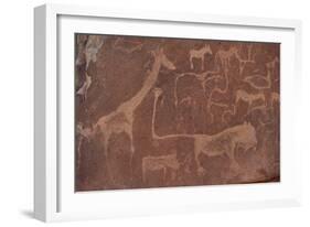 Cave Paintings by Bushmen, Damaraland, Namibia-null-Framed Photographic Print