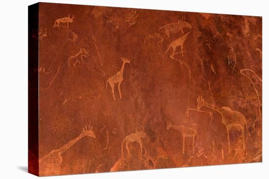 Cave Paintings by Bushmen, Damaraland, Namibia-null-Stretched Canvas