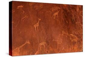 Cave Paintings by Bushmen, Damaraland, Namibia-null-Stretched Canvas
