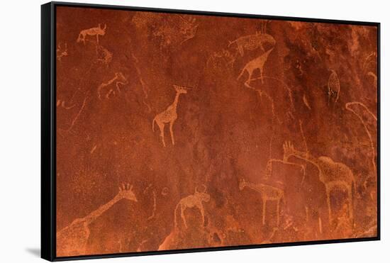 Cave Paintings by Bushmen, Damaraland, Namibia-null-Framed Stretched Canvas
