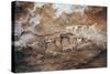 Cave Paintings Depicting Cattle, Prehistoric Caves on Gilf Kebir Plateau-null-Stretched Canvas