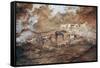 Cave Paintings Depicting Cattle, Prehistoric Caves on Gilf Kebir Plateau-null-Framed Stretched Canvas