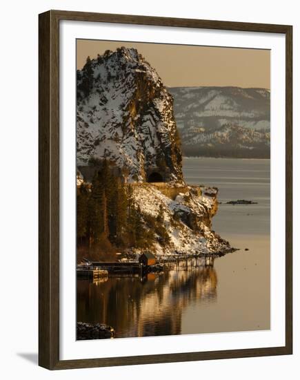 Cave Rock Tunnel Seen from Logan Shoals East Side Lake Tahoe Nevada, USA-Tom Norring-Framed Premium Photographic Print