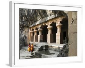 Cave Temple on Elephanta Island, UNESCO World Heritage Site, Mumbai (Bombay), Maharashtra, India-Stuart Black-Framed Photographic Print