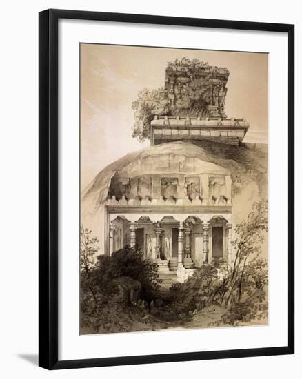 Cave with Structural Vimana, Mahavellipore-John Weale-Framed Giclee Print