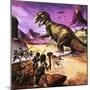 Cavemen, Dinosaur and Volcano - for an Article About Special Effects-Gerry Wood-Mounted Premium Giclee Print