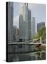 Cavenagh Bridge and the Singapore River Looking Towards the Financial District, Singapore-Amanda Hall-Stretched Canvas