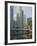 Cavenagh Bridge and the Singapore River Looking Towards the Financial District, Singapore-Amanda Hall-Framed Photographic Print