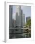 Cavenagh Bridge and the Singapore River Looking Towards the Financial District, Singapore-Amanda Hall-Framed Photographic Print