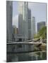 Cavenagh Bridge and the Singapore River Looking Towards the Financial District, Singapore-Amanda Hall-Mounted Photographic Print