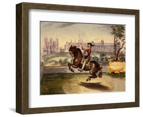 Cavendish Performing Volte, with Bolsover Castle and its Manege Block in the Background, from…-Abraham Jansz. Van Diepenbeke-Framed Giclee Print