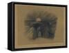 Caverne d'où sort un homme-Odilon Redon-Framed Stretched Canvas