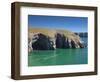 Caves at Raming Hole, Looking Towards Stackpole Head, Pembrokeshire, Wales, United Kingdom, Europe-David Clapp-Framed Photographic Print