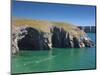 Caves at Raming Hole, Looking Towards Stackpole Head, Pembrokeshire, Wales, United Kingdom, Europe-David Clapp-Mounted Photographic Print