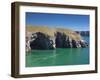 Caves at Raming Hole, Looking Towards Stackpole Head, Pembrokeshire, Wales, United Kingdom, Europe-David Clapp-Framed Photographic Print