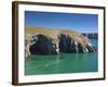 Caves at Raming Hole, Looking Towards Stackpole Head, Pembrokeshire, Wales, United Kingdom, Europe-David Clapp-Framed Photographic Print