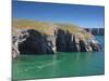 Caves at Raming Hole, Looking Towards Stackpole Head, Pembrokeshire, Wales, United Kingdom, Europe-David Clapp-Mounted Photographic Print