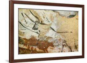 Caves of Lascaux, Fourth Bull, Below: Red Cow with Calf, Great Hall, Right Wall, C. 17,000 BC-null-Framed Giclee Print