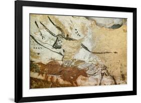 Caves of Lascaux, Fourth Bull, Below: Red Cow with Calf, Great Hall, Right Wall, C. 17,000 BC-null-Framed Giclee Print