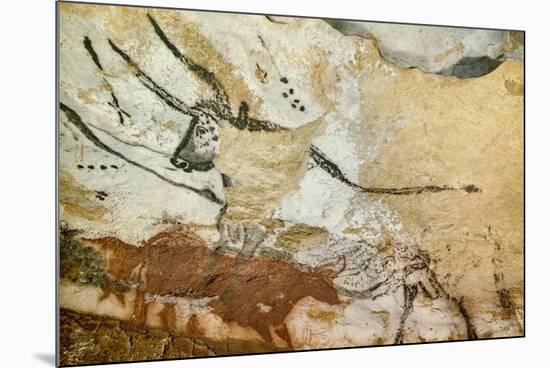 Caves of Lascaux, Fourth Bull, Below: Red Cow with Calf, Great Hall, Right Wall, C. 17,000 BC-null-Mounted Giclee Print