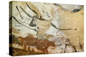 Caves of Lascaux, Fourth Bull, Below: Red Cow with Calf, Great Hall, Right Wall, C. 17,000 BC-null-Stretched Canvas