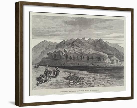 Caves under the Pheel Khana Tope, Valley of Jellalabad-null-Framed Giclee Print