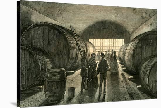 Caves Wine Champagne France 19th Century-null-Stretched Canvas