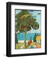 Cavorting Cat-Eugene Field-Framed Art Print