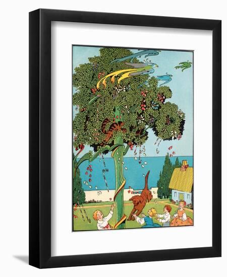 Cavorting Cat-Eugene Field-Framed Art Print