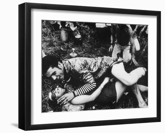 Cavorting Hippies 1967-null-Framed Photographic Print