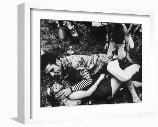 Cavorting Hippies 1967-null-Framed Photographic Print