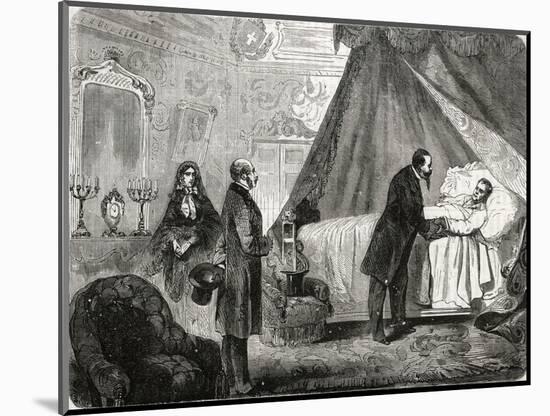 Cavour on Deathbed-null-Mounted Art Print