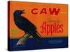 Caw Apple Crate Label - Medford, OR-Lantern Press-Stretched Canvas