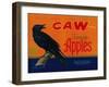 Caw Apple Crate Label - Medford, OR-Lantern Press-Framed Art Print