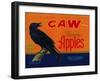 Caw Apple Crate Label - Medford, OR-Lantern Press-Framed Art Print