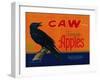 Caw Apple Crate Label - Medford, OR-Lantern Press-Framed Art Print