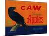 Caw Apple Crate Label - Medford, OR-Lantern Press-Mounted Art Print