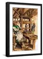 Caxton's Press (Gouache on Paper)-Peter Jackson-Framed Giclee Print