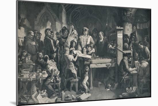 'Caxton Showing the First Specimen of his Printing to King Edward IV', c1858, (1911)-Daniel Maclise-Mounted Giclee Print