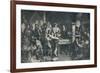 'Caxton Showing the First Specimen of his Printing to King Edward IV', c1858, (1911)-Daniel Maclise-Framed Giclee Print